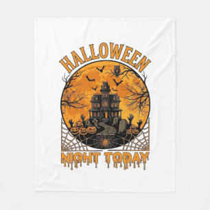 Halloween Nacht Vandaag Geheime Huis Pompoenen Uil Fleece Deken