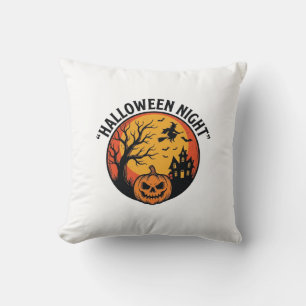 Halloween Nacht Vintage Gravure Griezelijk Scène T Kussen