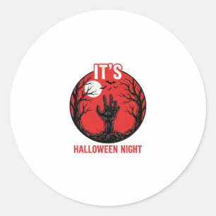 Halloween Nacht Vintage Gravure Vector Design_1 Ronde Sticker