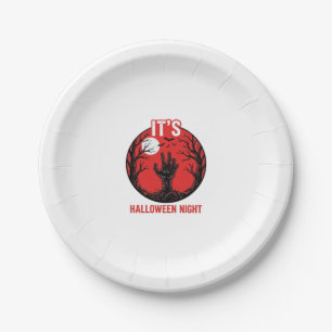 Halloween Nacht Vintage Gravure Vector Ontwerp_1 Papieren Bordje