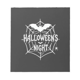 Halloween Nacht Vleermuis Spinnenweb Vectorontwerp Notitieblok