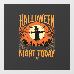 Halloween Nacht Vogelverschrikker Kerkhof Vintage Raamsticker