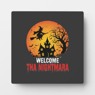 Halloween Nachtmerrie Heks Heeft Huisontwerp Verov Fotoplaat