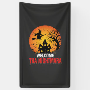 Halloween Nachtmerrie Heks Heeft Huisontwerp Verov Spandoek