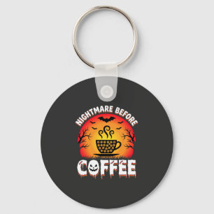 Halloween Nachtmerrie voor Coffee Bat Zonsondergan Sleutelhanger