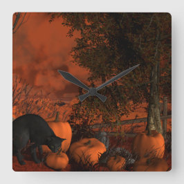 Halloween naderen vierkante klok