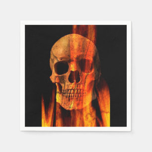 Halloween Napkin/Skulls in Fire Servetten