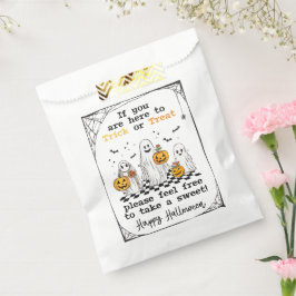 Halloween neem een traktatie spiderweb snoep loot  bedankzakje