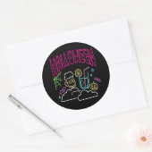 Halloween Neon Glow Kijk Beer Drink Party Ronde Sticker (Envelop)