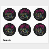 Halloween Neon Glow Kijk Beer Drink Party Ronde Sticker (Vel)