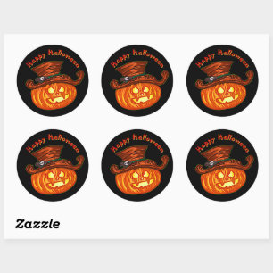 Halloween Neon Glow Kijk Pumpkin Party Ronde Sticker