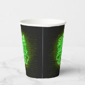 Halloween Neon Glow-look Green Trick Treparty Papieren Bekers (Rechts)