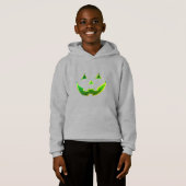 Halloween neon green Jack o lantern pomkin kind (Voorkant volledig)