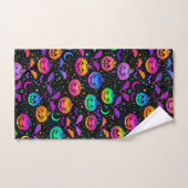 Halloween Neon Jack-O-Lantern, vleermuizen en ster Bad Handdoek (Handdoek)