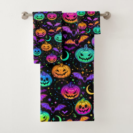 Halloween Neon Jack-O Lanterns, chauves-souris et  (En situation)