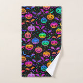 Halloween Neon Jack-O Lanterns, chauves-souris et  (Serviette à main)