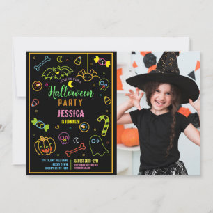 Halloween Neon Kinder Party Glow Dark Party Foto Kaart