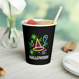 Halloween Neon look Pet Ghost Web Party Papieren Bekers