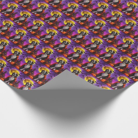 Halloween Newfoundland Vampire Pumpkins eng Cadeaupapier (Hoek)