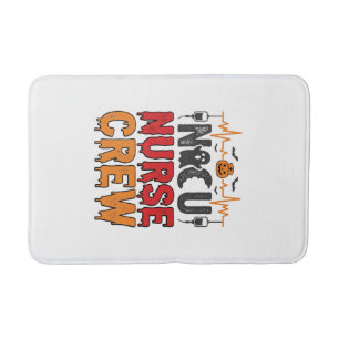 Halloween NICU-verpleegster Crew Vintage typografi Badmat