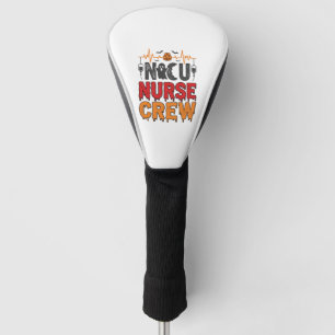Halloween NICU-verpleegster Crew Vintage typografi Golfheadcover