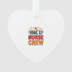 Halloween NICU-verpleegster Crew Vintage typografi Ornament