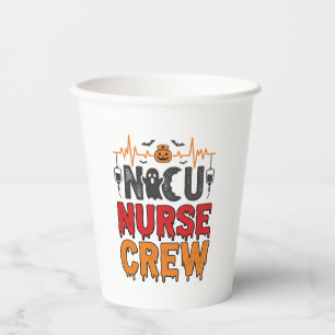 Halloween NICU-verpleegster Crew Vintage typografi Papieren Bekers