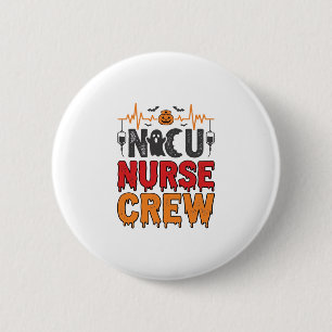Halloween NICU-verpleegster Crew Vintage typografi Ronde Button 5,7 Cm