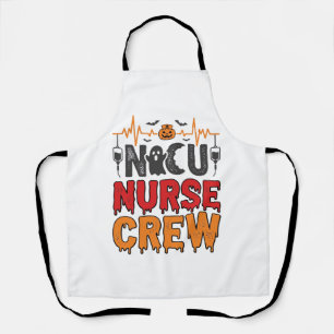 Halloween NICU-verpleegster Crew Vintage typografi Schort