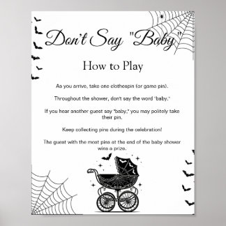 Halloween Niet Zeggen Baby Shower Spel Bord Poster