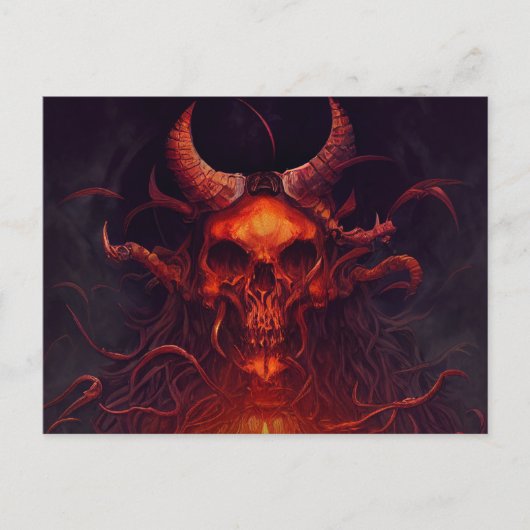 Halloween Night beroemd gemaakt door Raven Skull B Briefkaart (Voorkant)