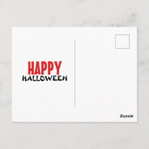Halloween night cartoon ghost in town briefkaart