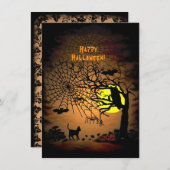 Halloween Night, Happy Halloween. Bedankkaart (Voorkant / Achterkant)