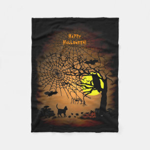 Halloween Night, Happy Halloween. Fleece Deken