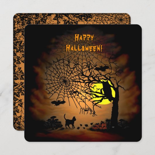 Halloween Night, Happy Halloween. Menu (Voorkant / Achterkant)