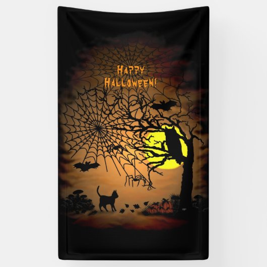 Halloween Night, Happy Halloween. Spandoek (Verticaal)