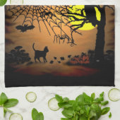 Halloween Night, Happy Halloween. Theedoek (Gevouwen)