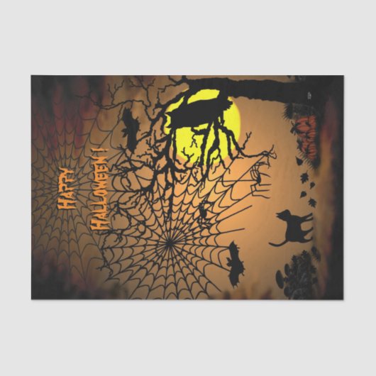 Halloween Night, Happy Halloween. Tissuepapier (Voorkant)