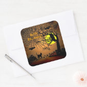 Halloween Night, Happy Halloween. Vierkante Sticker (Envelop)