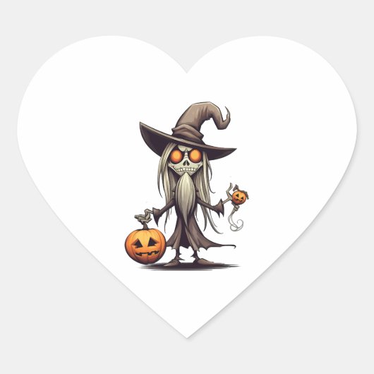 Halloween Night Hart Sticker (Voorkant)