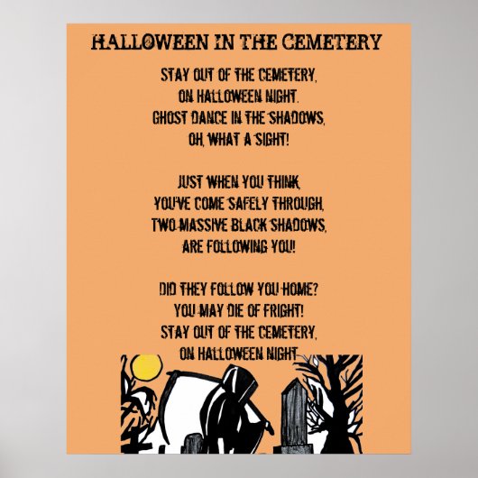 HALLOWEEN NIGHT IN THE CEMETERY poster (Devant)