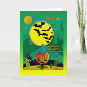 Halloween Night Jack o' Lantern Wizard Scene Kaart (Voorkant)