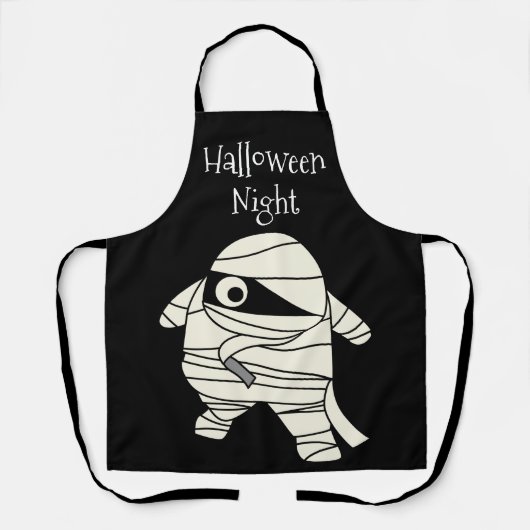 Halloween Night Mummy Black en White Schort (Voorkant)