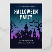 Halloween Night Party nodiging Folie Uitnodiging (Voorkant)