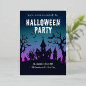 Halloween Night Party nodiging Folie Uitnodiging (Staand Voorkant)