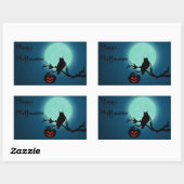 Halloween Night Pumpkin Owl Rechthoekige Sticker (Vel)
