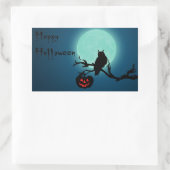 Halloween Night Pumpkin Owl Rechthoekige Sticker (Tas)
