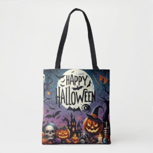 Halloween Night Pumpkins, Skulls & Haunted House Draagtas