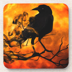 Halloween night raven bier onderzetter