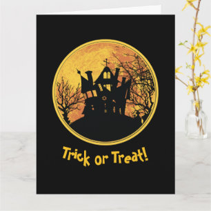 Halloween Night Trick or treat Full Moon House Kaart